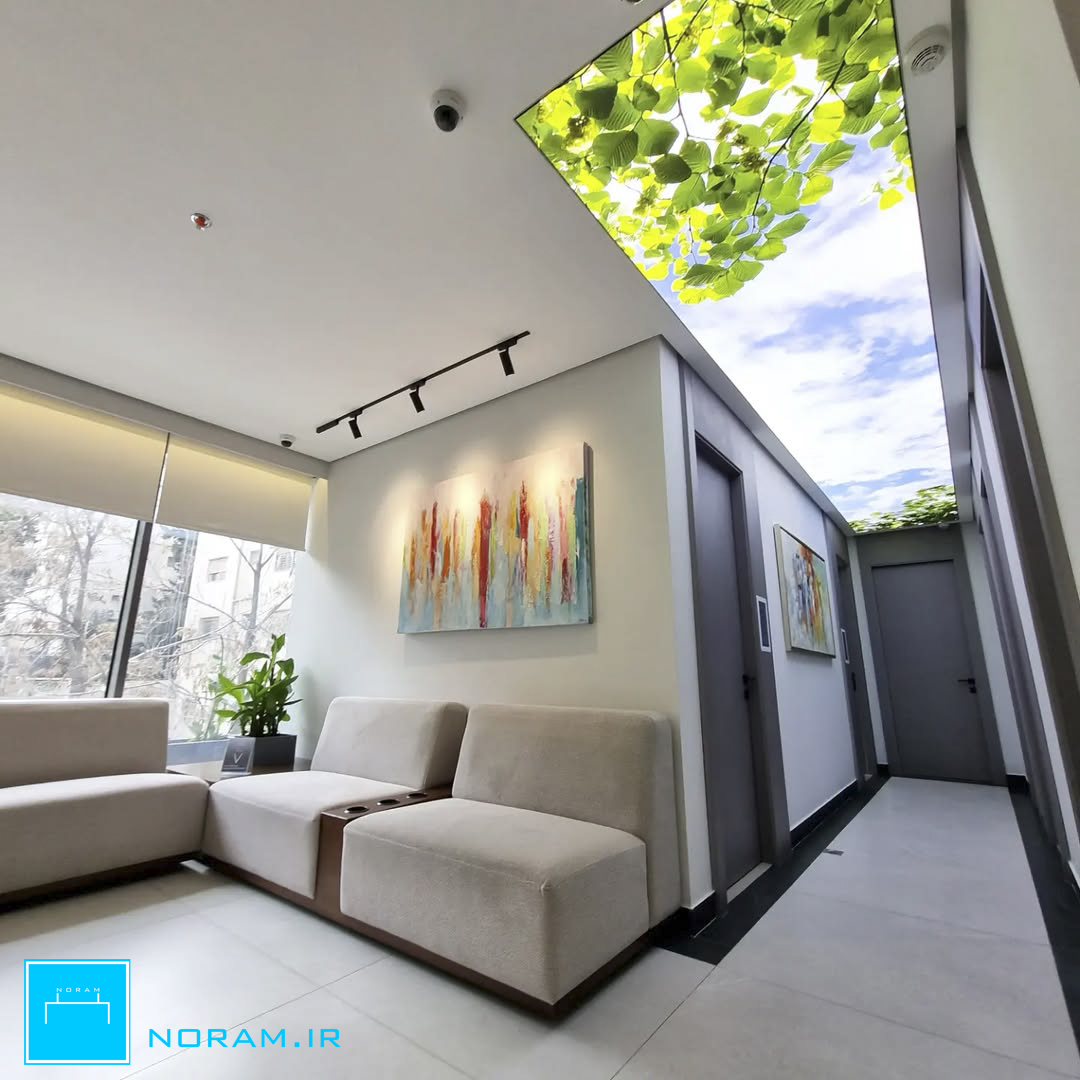 سقف کشسان چاپی آسمان در پروژه اداری تهران